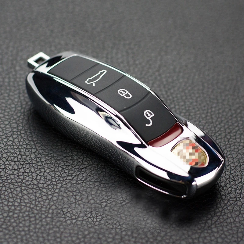 Silber FOB Remote Key Case Schlüssel Cover Geändert Schlüssel Shell-Ersatz Refit Porsche Cayenne Macan 911 boxster cayman für Panamera