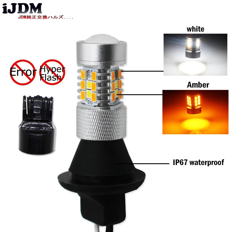 iJDM 7440 LED T20 LED CANBUS LED Daytime Running Lights/Turn Signal Lights LED For 2015-up Toyota Camry LE SE or Special Edition