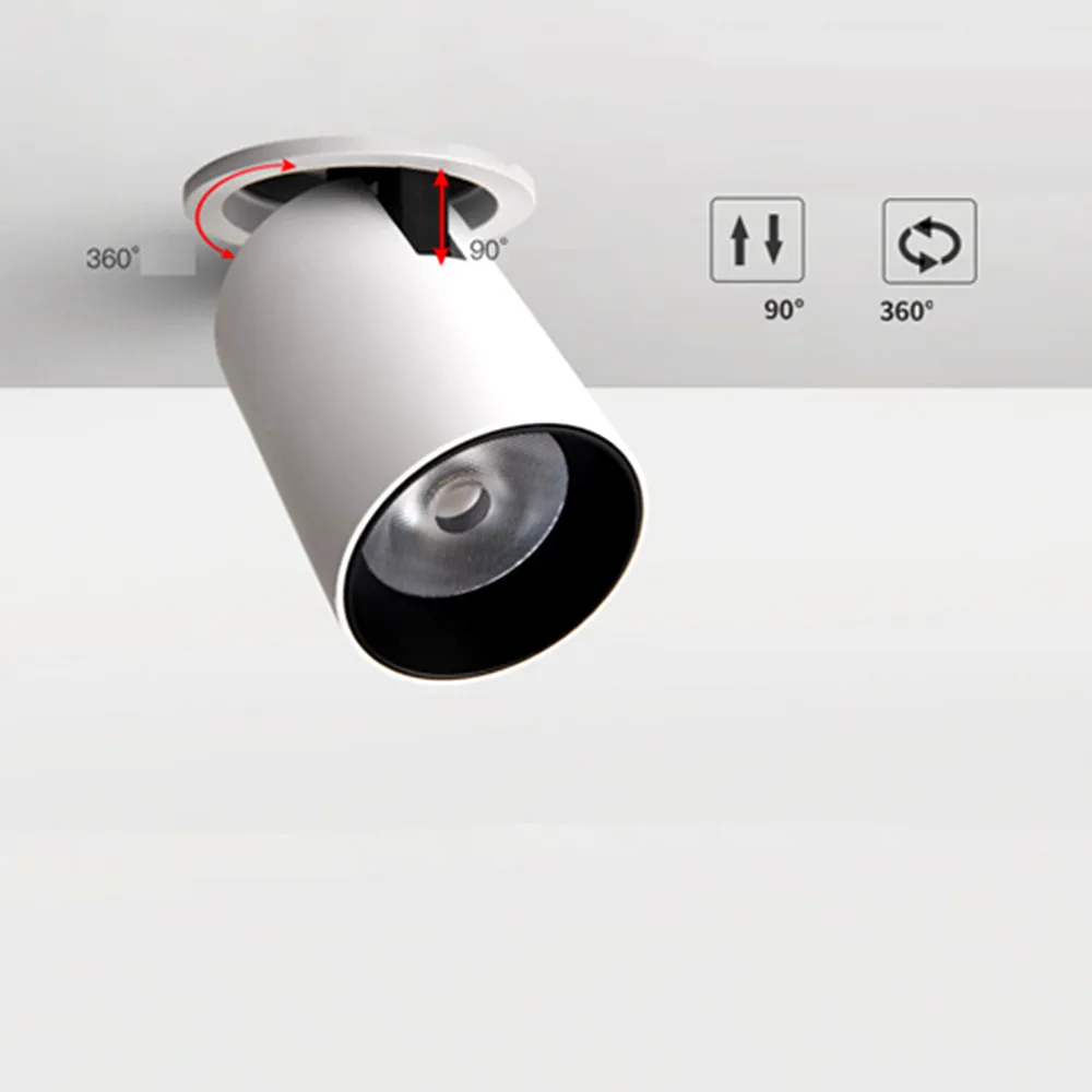 360 Degree Rotatable LED Downlight 12W 7W Spot led light Recessed Round LED Ceiling Lamp 220V 110V Foldable LED Spot Lighting
