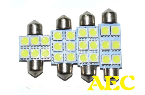 500pcs Festoon 6smd 5050 led 31mm 36mm 39mm 41mm C5W Car led light 6 SMD 6LED Auto led LIGHT LAMP bulbs Whie blue red 12V