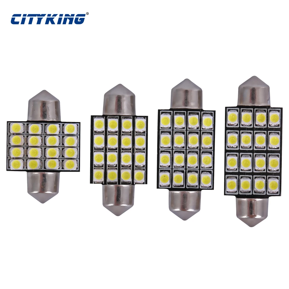 

100 шт. гирлянда C5w Led 31 мм 36 мм 39 мм 41 м 16SMD 1210 внутренняя Автомобильная купольная лампа для чтения на крыше сигнальная лампа габаритные огни номерные знаки