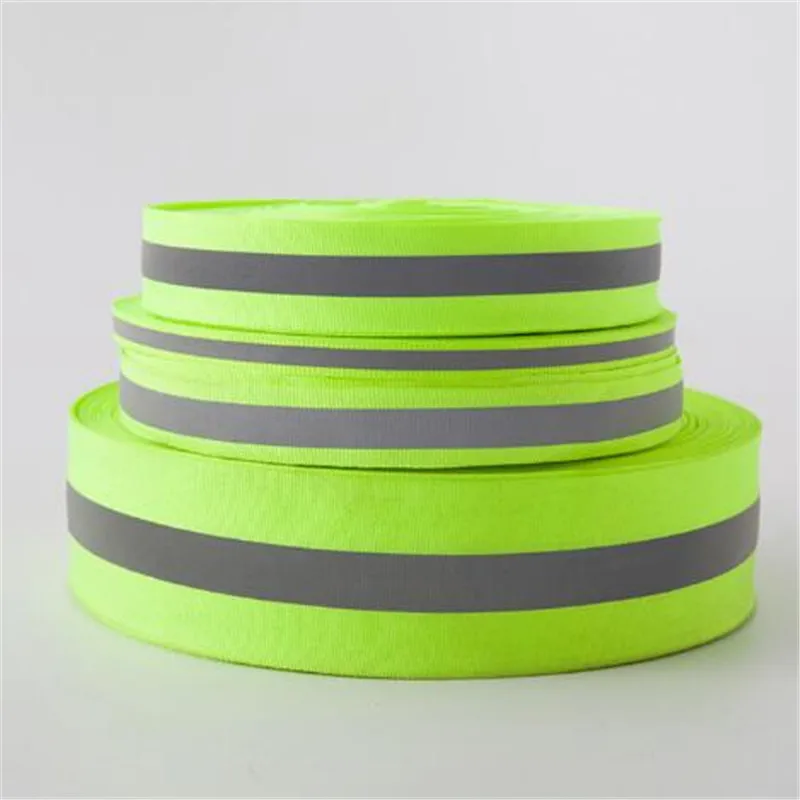 10 meter Luminous Ribbon lace Reflective Webbing Ribbon Weaving Piping Taps Fabric Tape Warning with bright reflective film