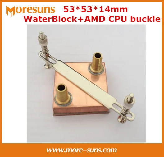 53*53*14mm Pure copper Water Cooling Block for AMD CPU buckle+Computer copper CPU Water Block