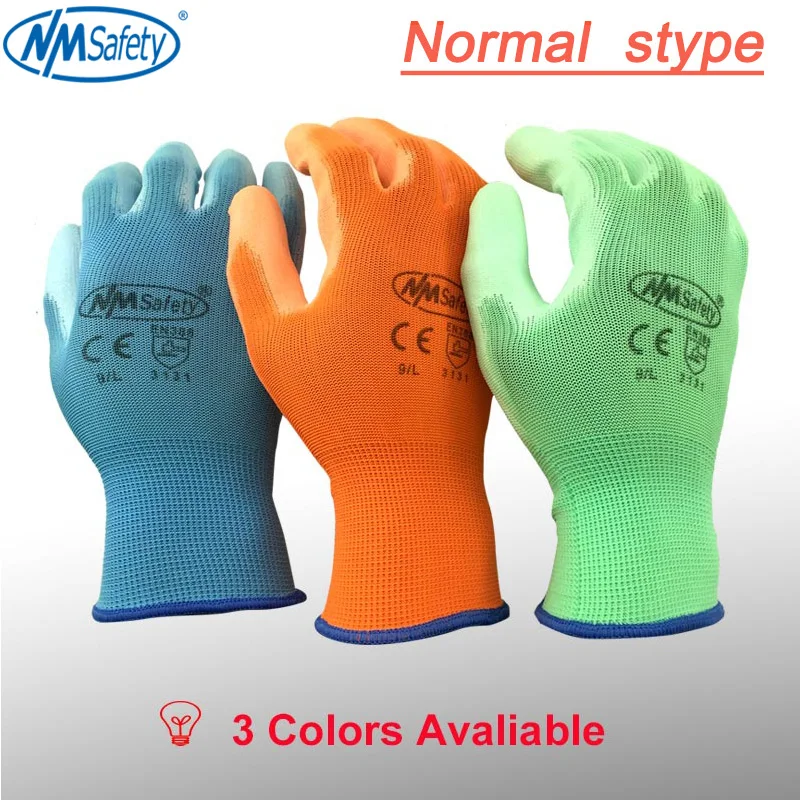 NMSafety 12 Pairs PU Work Gloves Palm Coated working gloves,Workplace Safety Supplies,Safety Gloves guantes trabajo