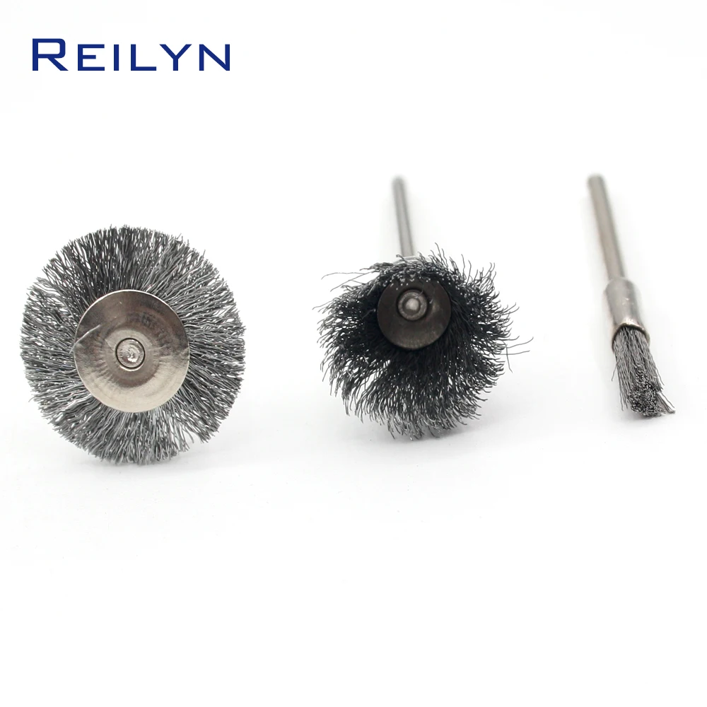 9pcs Wire Brushes Dremel Polishing Accessories Stainless Steel Drill for Rotary Grinding Tools Remove Metal Craft