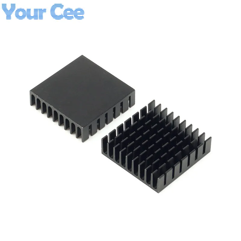 5pcs/1pc 35*35*10mm Heatsink Radiator Cooling Fan Aluminum Heat Sink for LED Power IC Transistor Module PBC Black 35X35X10mm