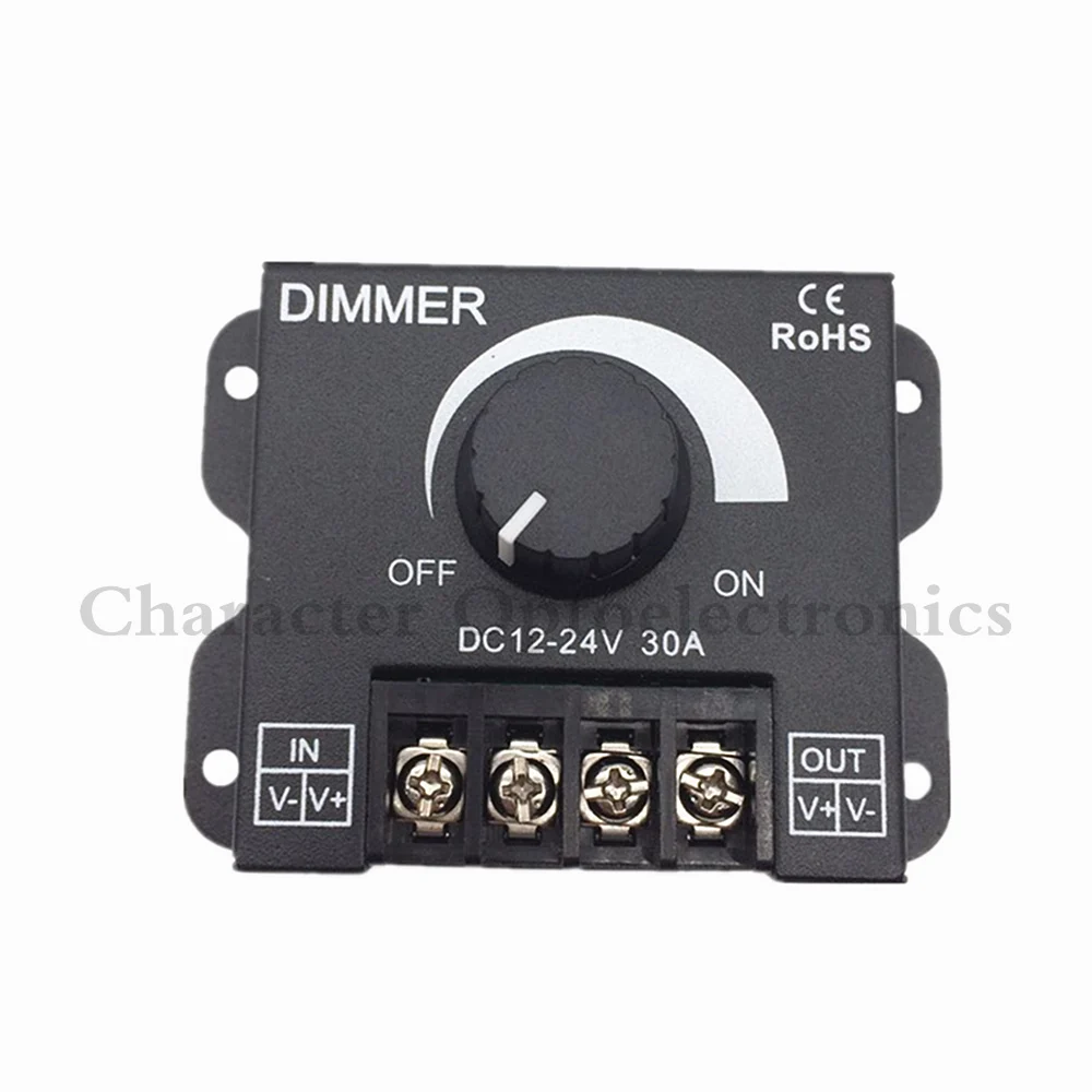 

10PCS DC 12V 24V 30A Balck LED Dimmer Switch Brightness Controller for single color 5050 3528 5630 led lamp strip light