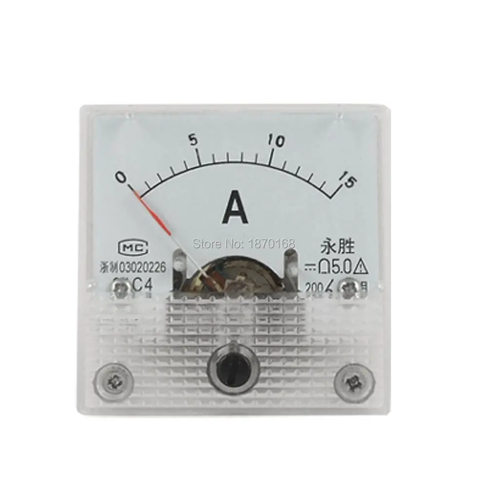 91C4 Square DC Current 0-15A Analog Meter Gauge Ammeter