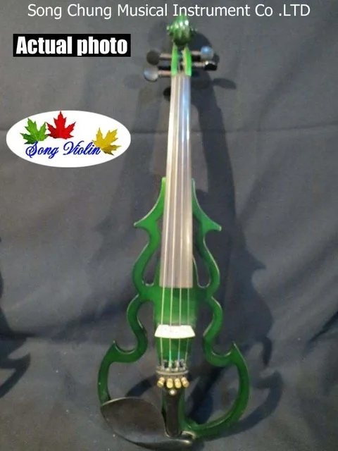 

Green SONG Brand streamline 4/4 electric violin,4 strings/5 strings solid wood