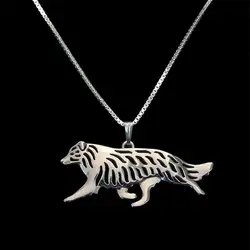 Fashion Lovers Alloy Dog Shaped Necklaces Women's Border Collie Pendant Necklaces Drop Shipping