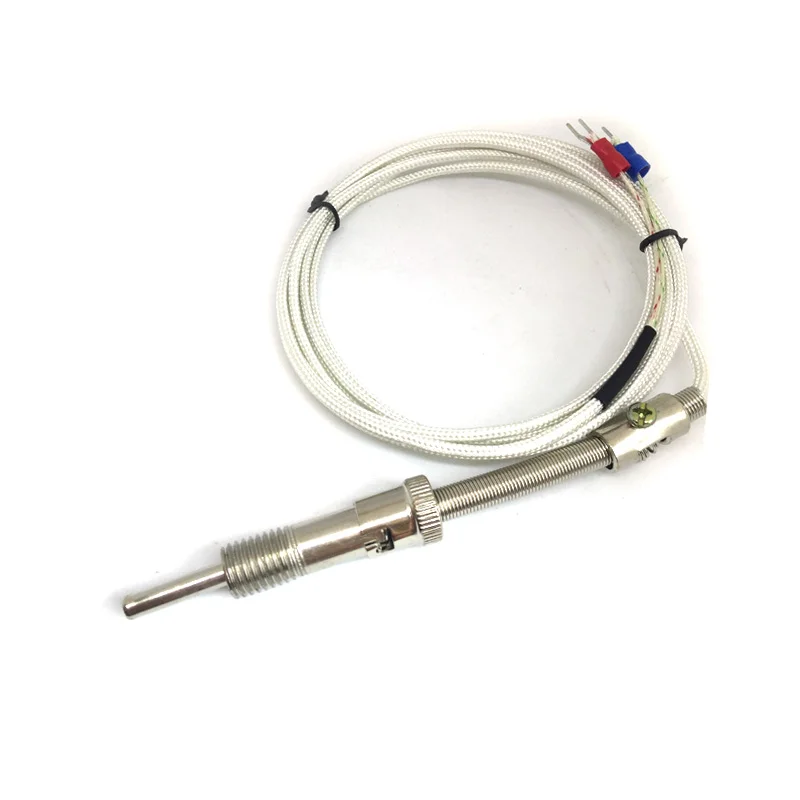 الفولاذ المقاوم للصدأ استشعار درجة الحرارة M12x1.5mm E K نوع WRNT-01/WRET-01 الحرارية ضغط الربيع مع سلك 0.5-5 متر