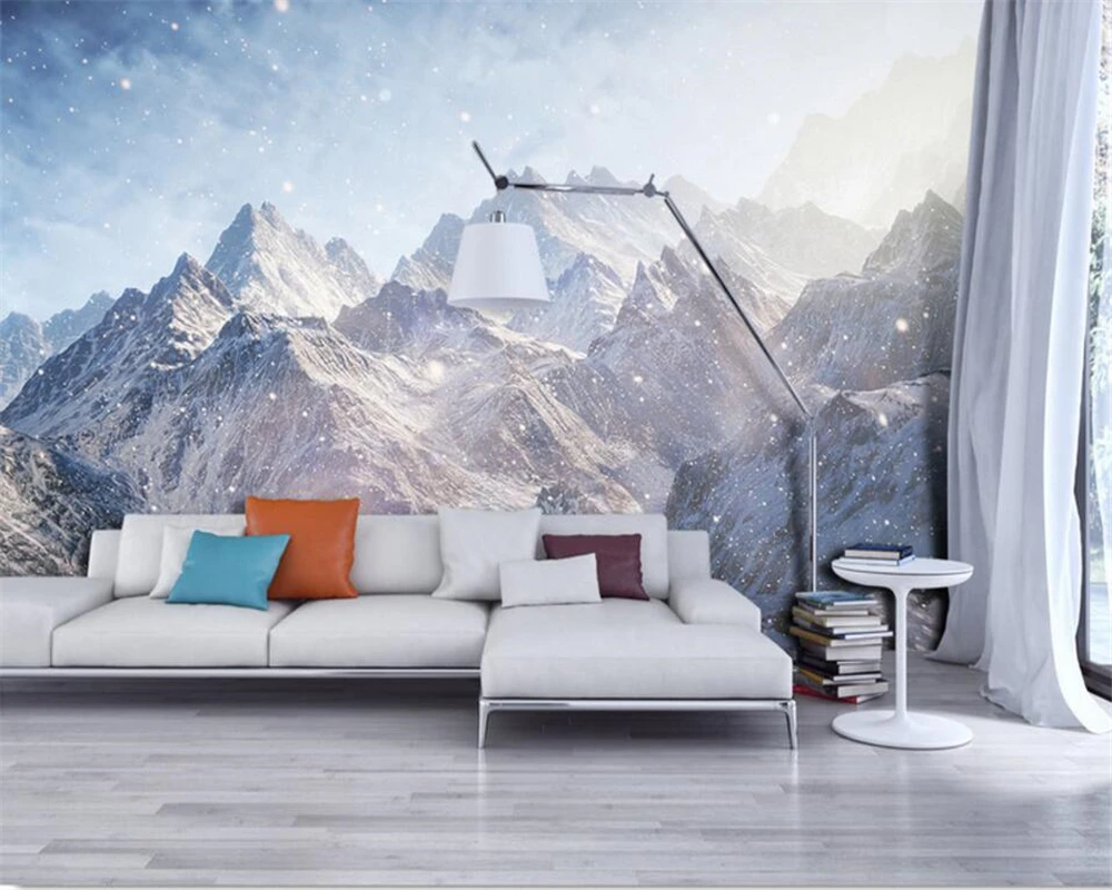 

Custom size wallpaper Majestic Kunlun Mountains Snow scenery mountain background Mural multiple materials optional 3d wallpaper