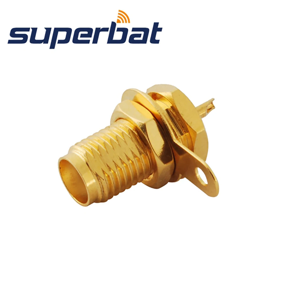 Superbat 10 stks SMA Vrouwelijke Panel Mount met Moer en Soldeer Cup Schot Rechte RF Coaxiale Connector voor Wlan Router Antenne