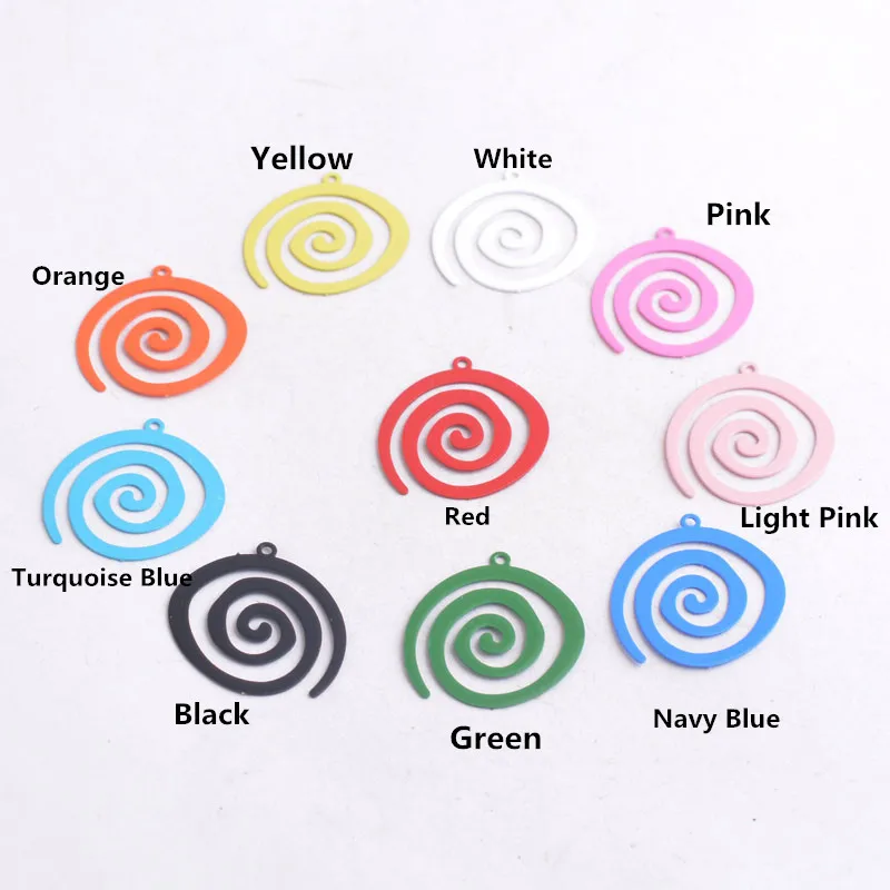 50 Stück AC9804 Großhandel 19mm*20mm Schneckenform-Anhänger Rosa Grün Rot Bemalte Tier-Anhänger – Detail 3