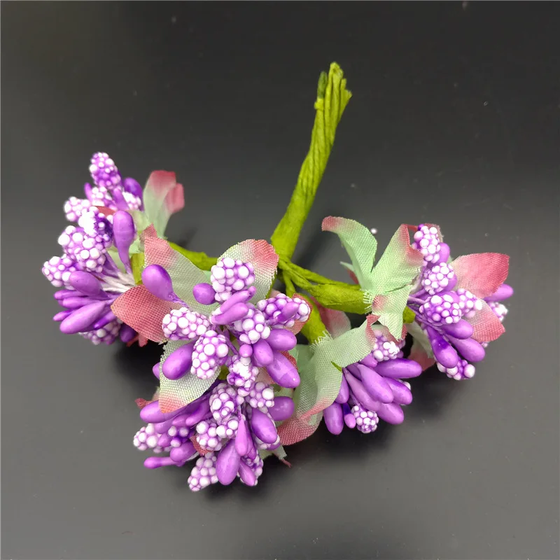 12Pcs/lot Artificial Flower Stamen Wedding Party Home Decoration Sugar Box DIY Wreath Headdress Craft Supplies Accessories