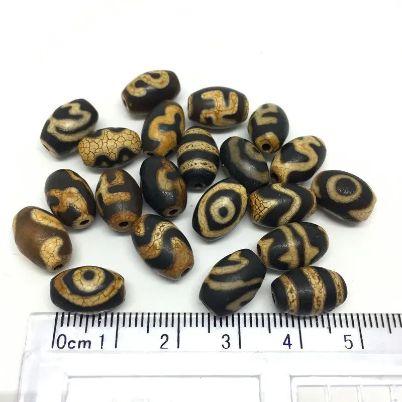 10pcs/lots Natural Stone Accessories Beads Tibetan Dzi Beads 8mm*12mm for making diy Jewelry Free Shipping