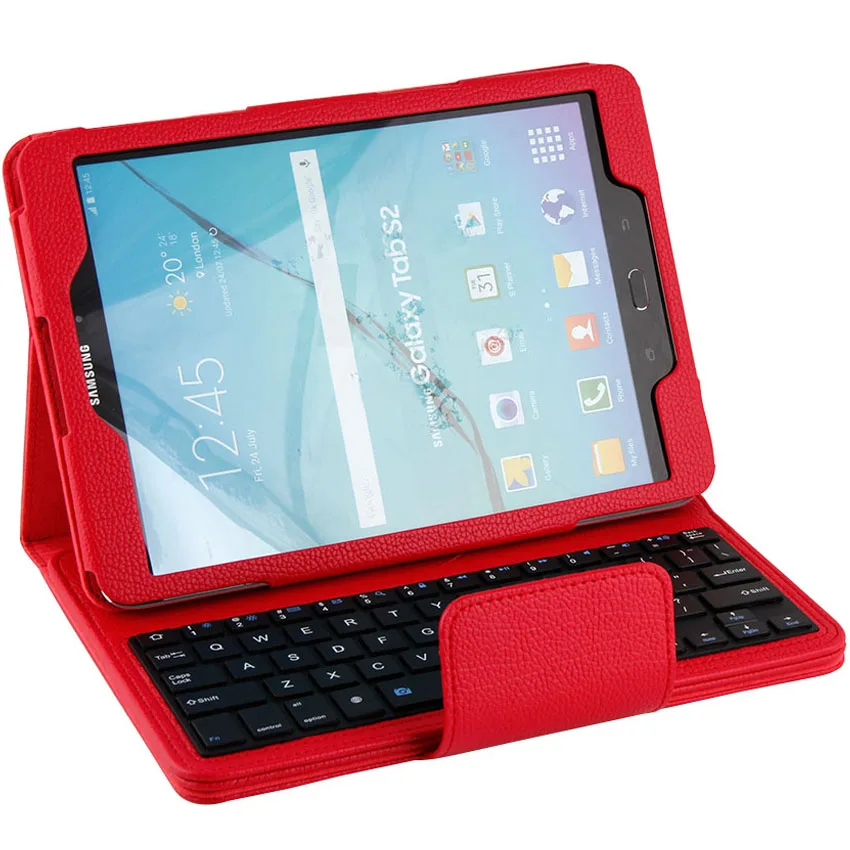 Wireless Bluetooth Keyboard With Tablet Case For Samsung Galaxy Tab3 10.1 P5200 T530 T531 T535 Russian Hebrew Spanish PU Leather