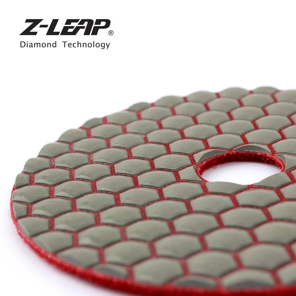 Z-LEAP 7 stks/set 4 inch Diamant Droog Polijsten Pads Flexibele Resin Bond Diamond Schuurschijf Voor Graniet Marmer Polijsten Wiel