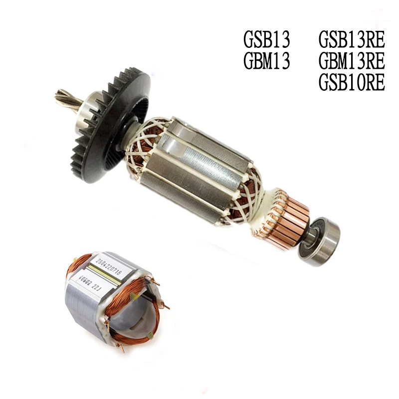 

AC220-240V 4 Teeth Drive Shaft Electric Hammer Armature Rotor, Stator for Bosch GBM13RE GSB13RE GBM13 GBM10RE GSB10RE