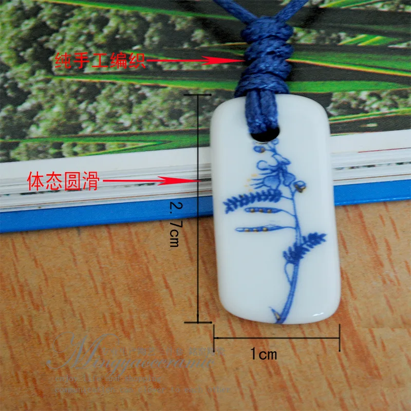 Supply Jingdezhen Ceramic Arts & Crafts first jewelry clavicle chain necklace ethnic Chinese style pendant 31018