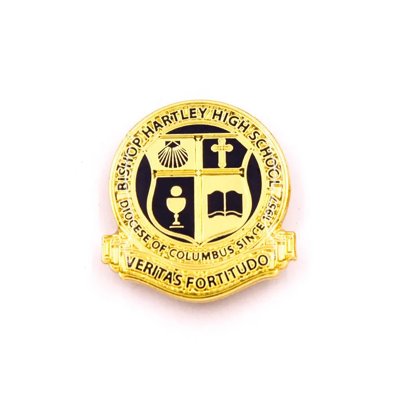 The factory custom gold badges high quality zinc alloy die casting custom metal badges