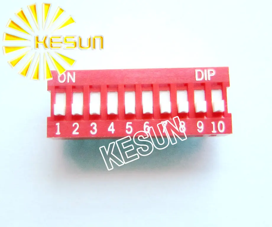 100% Original DS-10 10P 2.54mm Gold-plated DIP Switch DS-10-V x 100PCS