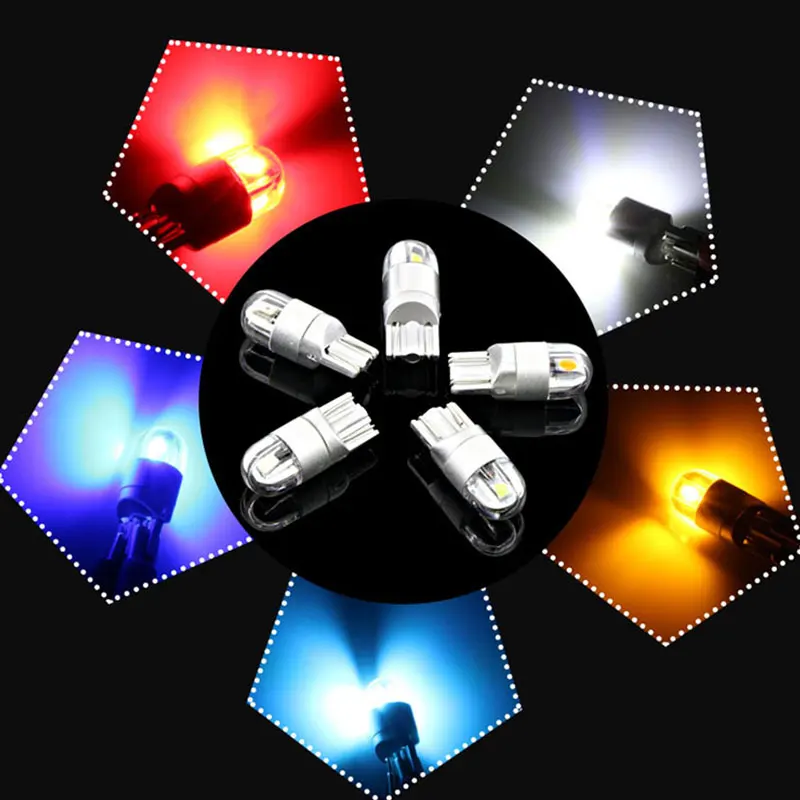 2Pcs T10 W5W for Samsung Chip white LED Eyebrow Eyelid Light Bulb For Opel Astra h j g Corsa Zafira Insignia Vectra b c d