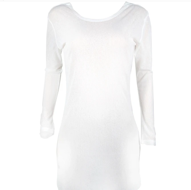 Mini robe dos nu à manches longues pour femmes, robe de cocktail courte, tambour de bandage, fête, décontracté, sexy, nouveau