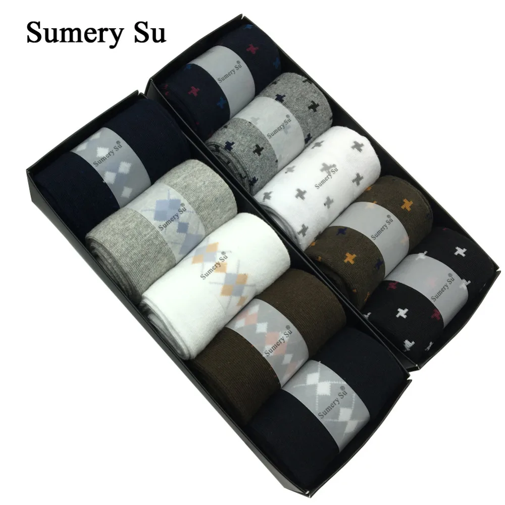 10 Pairs/Lot Dress Socks Men Combed Cotton Casual Crew Socks Male Comfortable Healthy