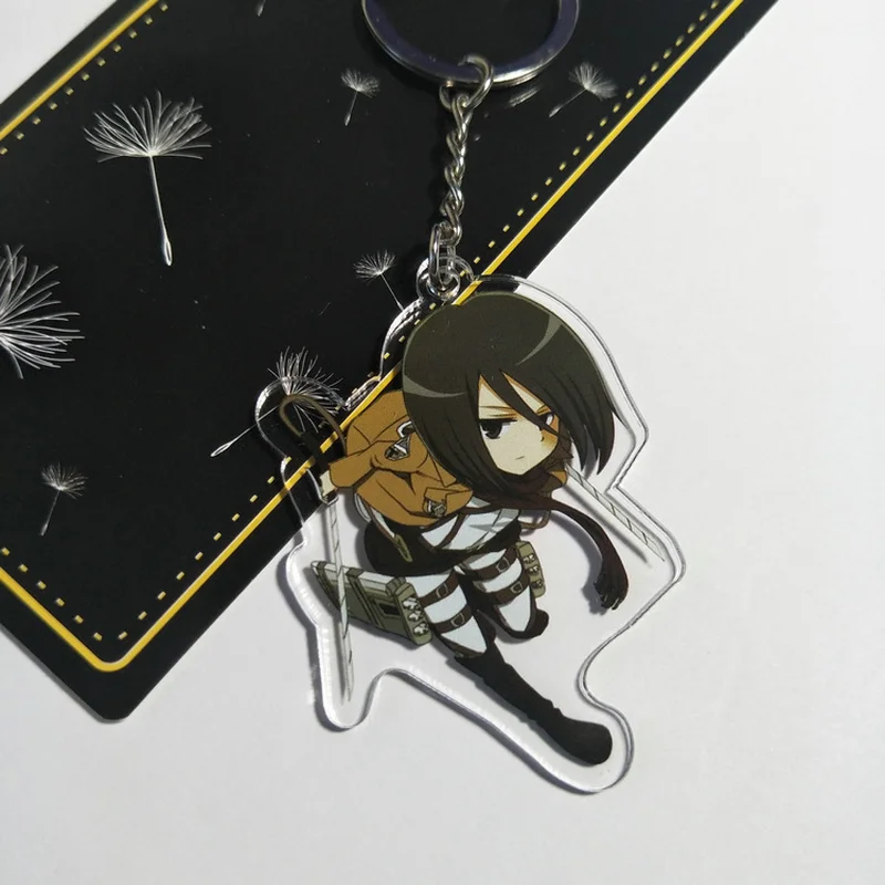 Attack on Titan anime Acrylic keychain Eren Mikas Ackerman Rivaille funny pendant key chains llaveros Jewelry gifts