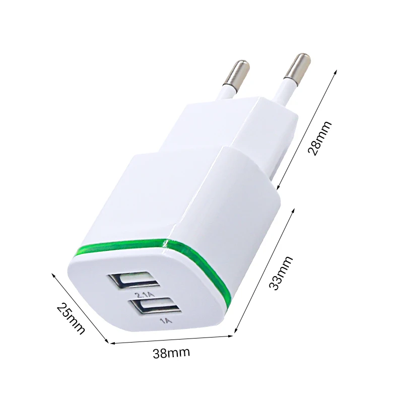 Sindvor 2.1A/1.0A Wall Charger Dual Ports Travel Charger Mini USB LED Light Fast Charging Power Adapter for iPhone Android Phone