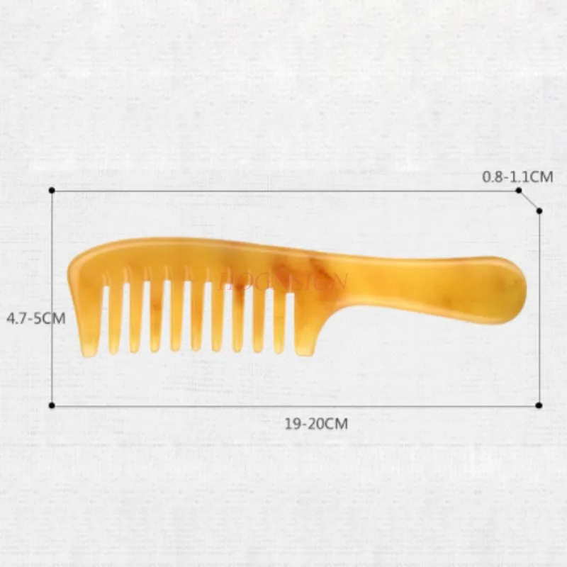 

Horn Sale New Product Large Curly Hair Wide Tooth Comb Thick Round Toothed Head Massage Hairbrush Sheep Angle Combs To Increase