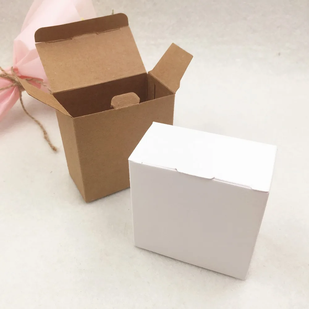 

24pcs Kraft Paper 65x35x65mm Jewelry Packaging Boxes,DIY Handmade Wedding Party Favor Candy Box Small Gift Boxes