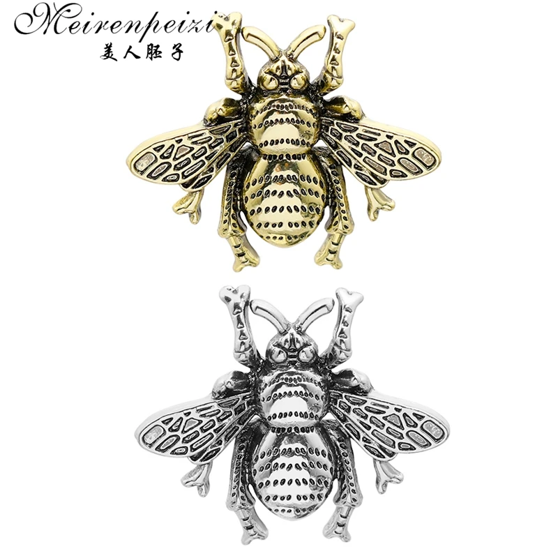 Meirenpeizi Little Bee Brooches Women Pin Brooch Female Simple Curved Brooch Chest Female Cardigan Pin 2019 Fashion Accessories