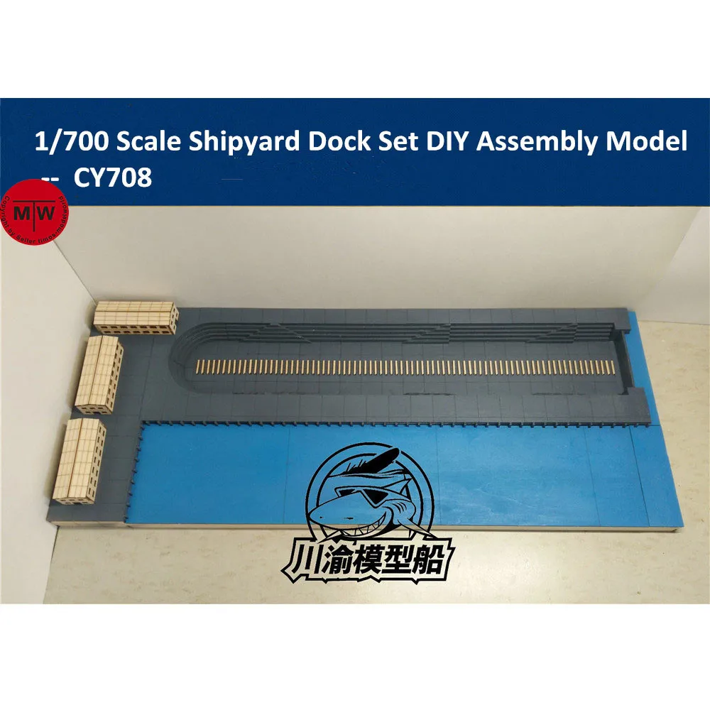 

1/700 Scale Shipyard Dock Dockyard Diorama Arc Shape Platform DIY Wooden Assembly Model Kit CY708