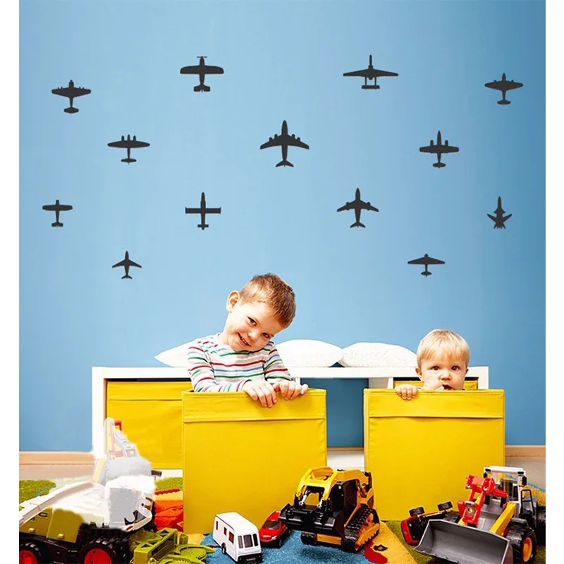 13pcs DIY Airplane Wall Decals Airplane Vinyls Wall Sticker Boys Kids Room Decor Children Nursery Wall Art Home Decoration