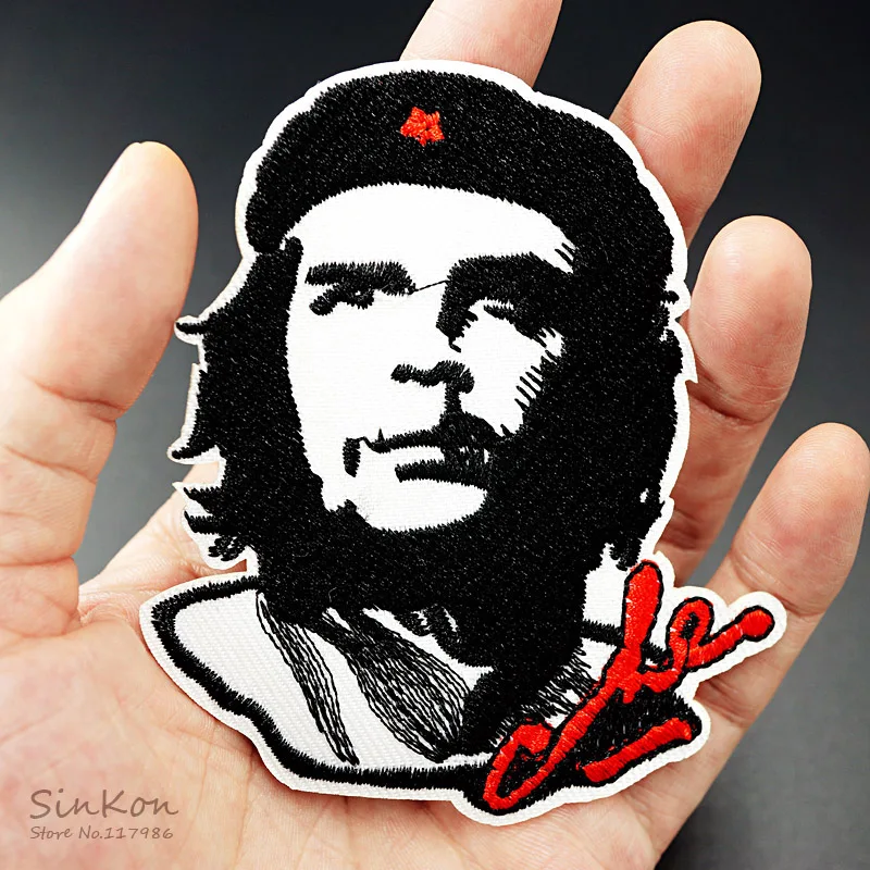 Che Guevara (Size:8.0X9.3cm) DIY Cloth Badges Patch Embroidered Applique Sewing Label Clothes Stickers Apparel Ornament