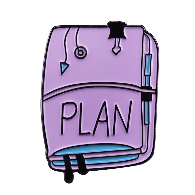 Plan addict enamel pin traveller notebook brooch funny planner mum gift