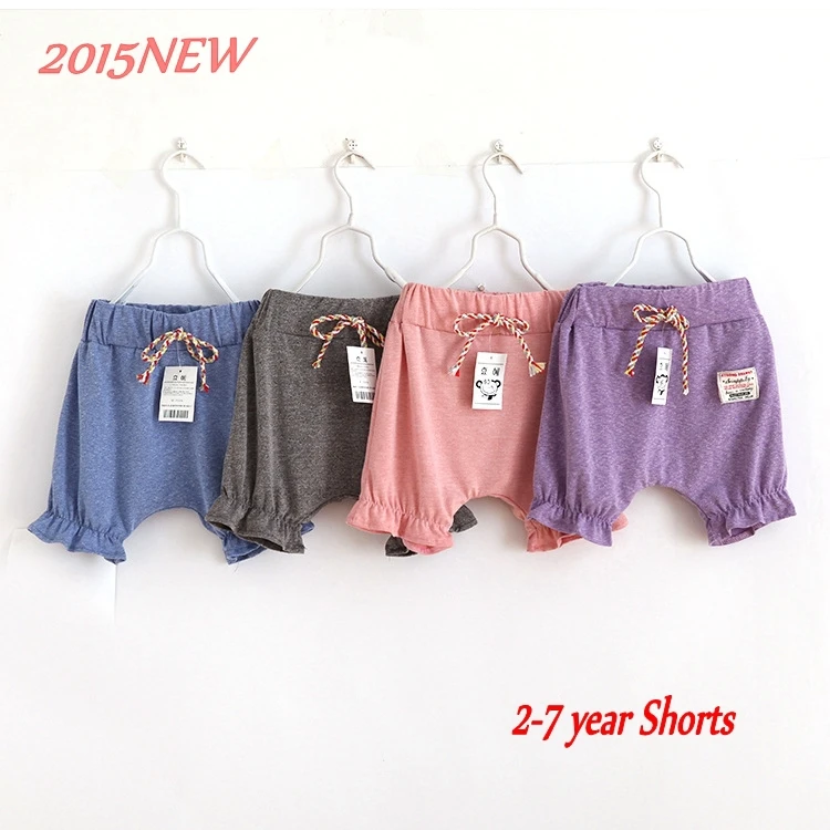 2015 summer new hot Sale cotton children pants for 2-7 year boy girls 5 points harem pants Bloomers kids pants hiking pants