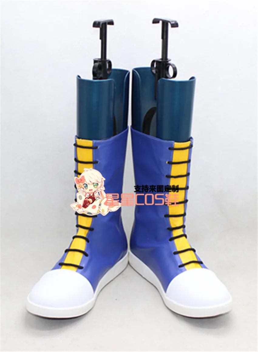 

Let's & Go!! Bakusou Kyoudai Go Seiba Adult Blue Cosplay Shoes Boots X002