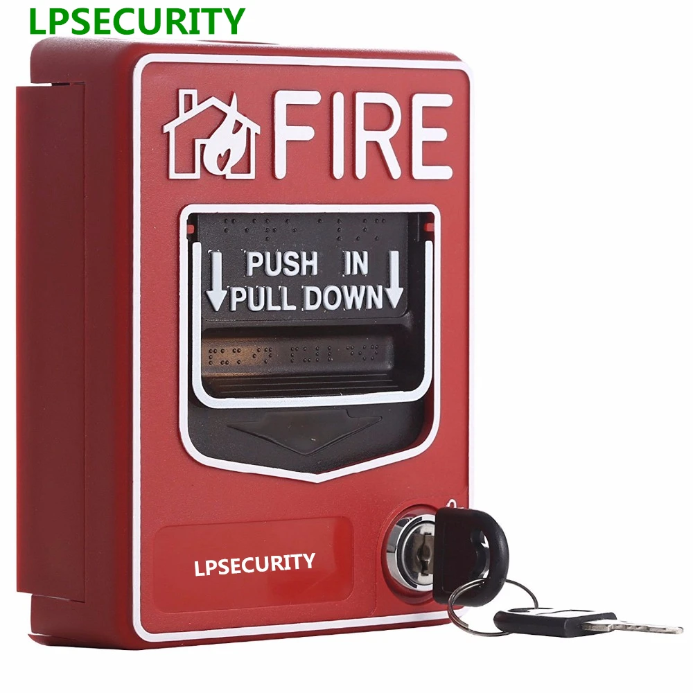 LPSECURITY – système d'alarme incendie 9-28VDC, Station de boutons de Point d'appel manuel conventionnel, alarme d'urgence extractible