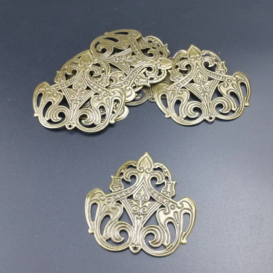 10pcs 48x50mm  bronze tone Filigree  crafts   Embellishments Findings Jewelry Accessories  cospaly ornaments  cospaly