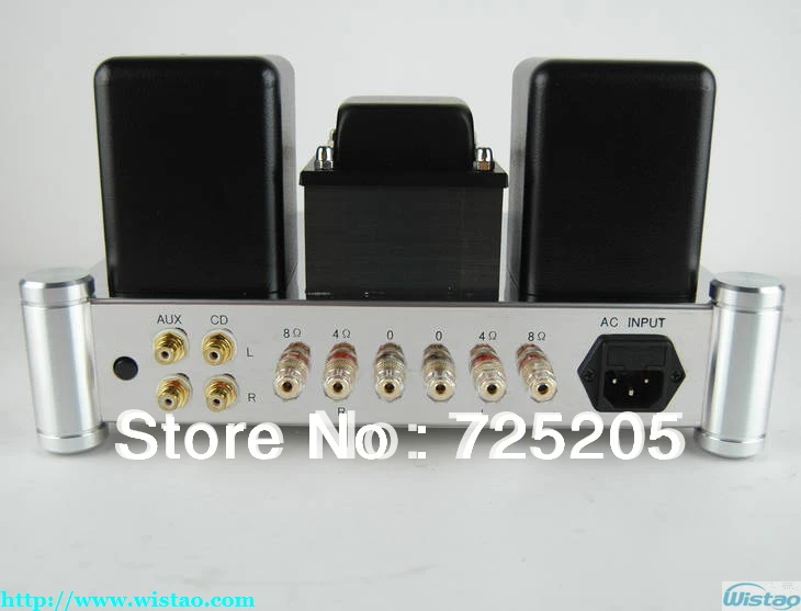 ไฮไฟเดียวจบชั้นบริสุทธิ์หลอดเครื่องขยายเสียง6N2J P Reamp EL34แอมป์ไฟ5Z4PJ Rectifierกระจกตัวถังสแตนเลสเงิน