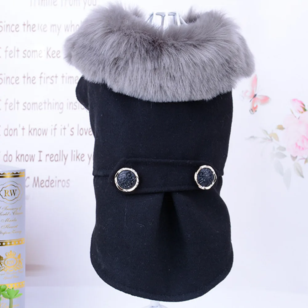 Winter Hund Kleidung Haustier Katze pelz kragen Jacke Mantel Pullover Warme Padded Puppy Bekleidung für Kleine Mittelgroße Hunde Haustiere