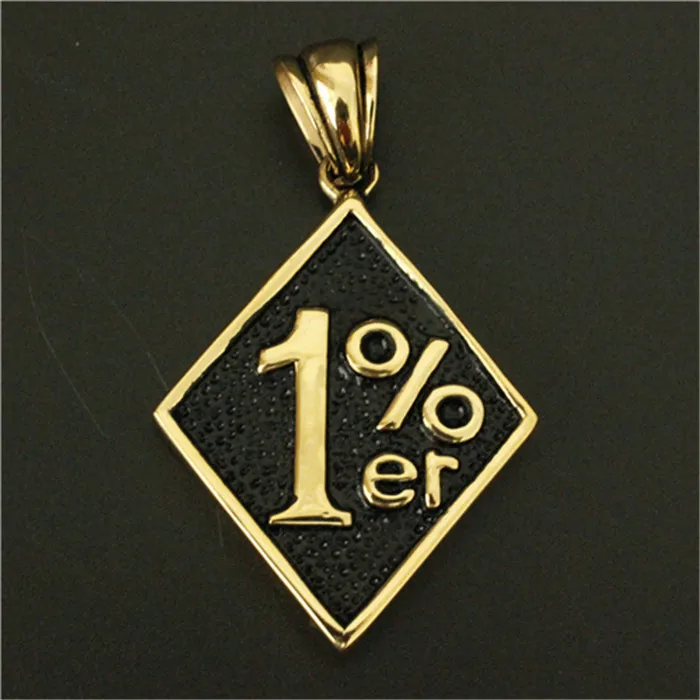 1pc Newest Biker Golden Silver Color 1% Pendant 316L Stainless Steel Polishing Hot Pendant