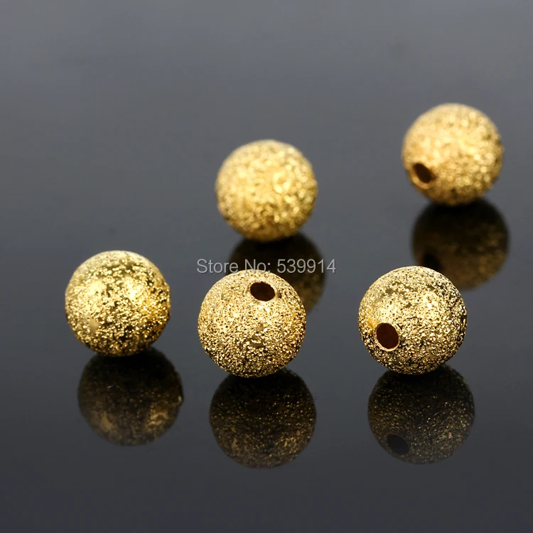 

Hot sale 8mm 300pcs Golden Stardust Copper Round Beads