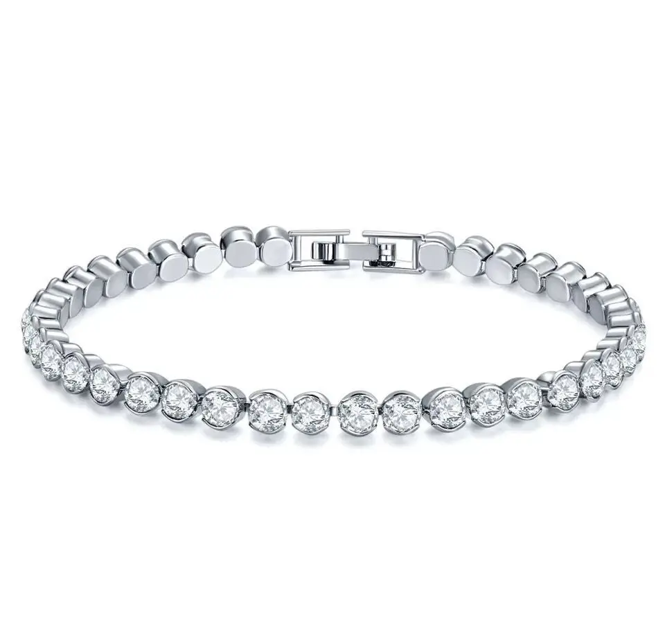 MxGxFam 7 Color Choices White Gold Color Small Bracelets For Women 19 cm AAA+ Cubic Zircon Good Quality