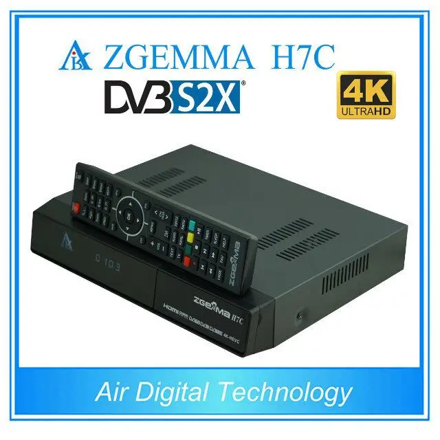 Nowy 4K UHD odtwarzacz Kodi do telewizora ZGEMMA H7C Ci Conax QTStalker Ultra CPU Multistream HEVC/H.265 DVB-S2X 2x DVB-T2/C potrójne tunery