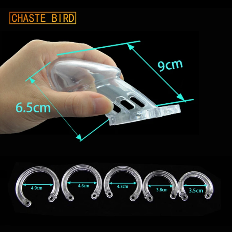 CHASTE BIRD Small/Standard Male Chastity Device Cock Cage With 5 Size Rings Brass Lock Locking Number Tags Sex Toys CB6000 A153