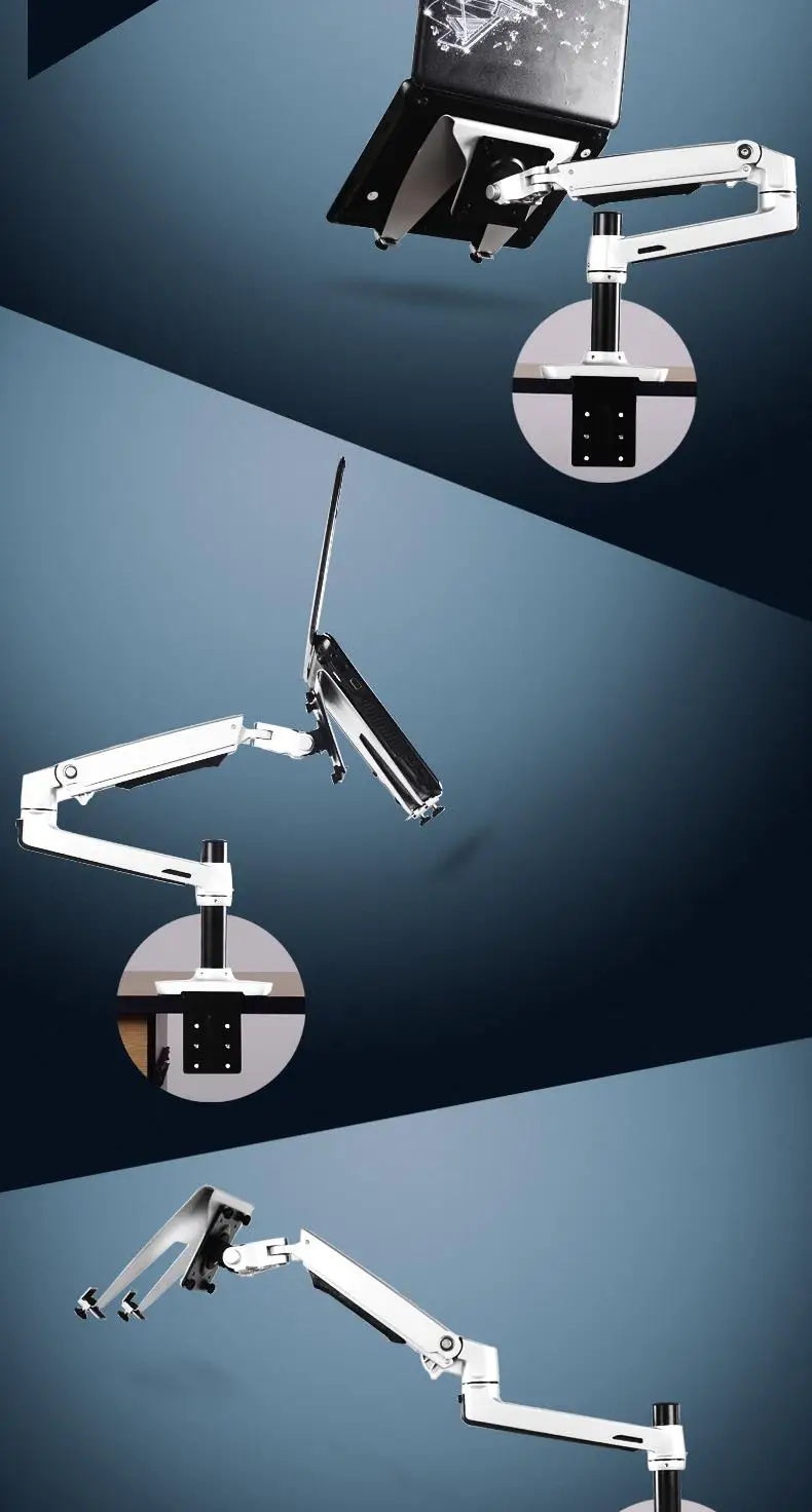 V6 + 1T настольное крепление из алюминиевого сплава, сверхдлинный кронштейн, двойного назначения, держатель для ноутбука/монитора, кронштейн для крепления ноутбука с полным движением